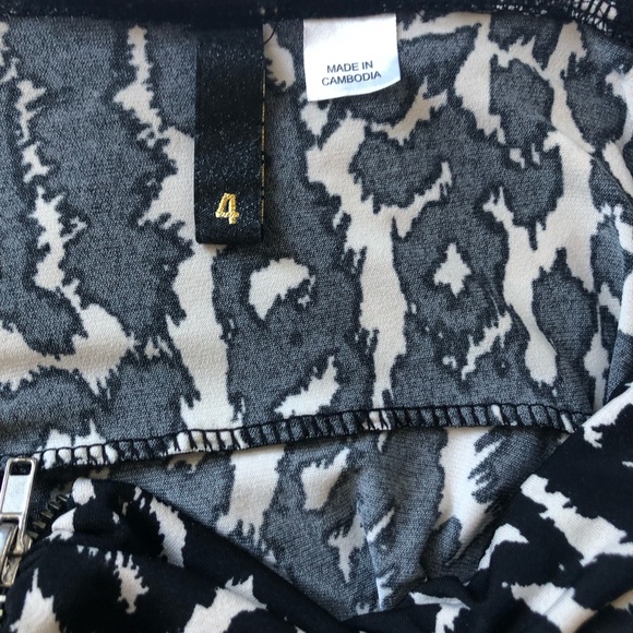 Divided Long summer dress size 4 fits model size 8 black / white leopard print - Picture 4 of 5